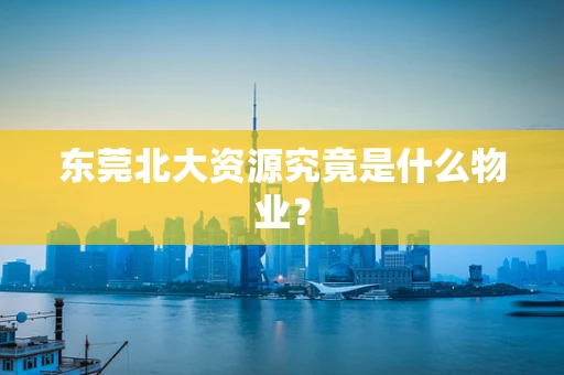 东莞北大资源究竟是什么物业？