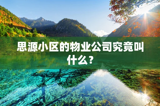 思源小区的物业公司究竟叫什么？