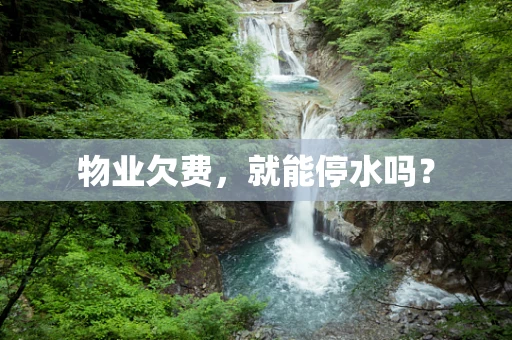 物业欠费，就能停水吗？