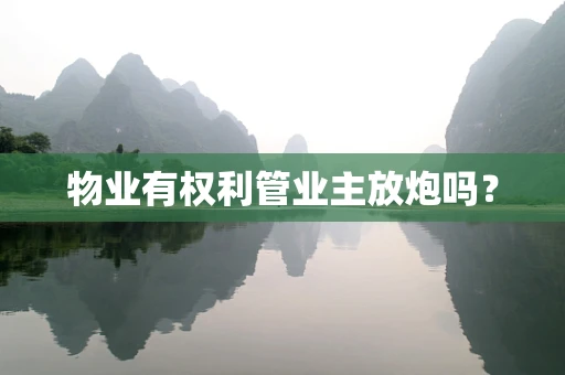物业有权利管业主放炮吗？