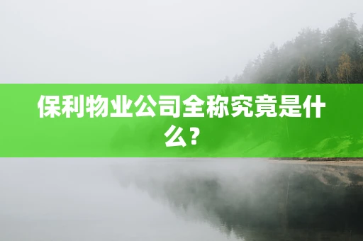 保利物业公司全称究竟是什么？
