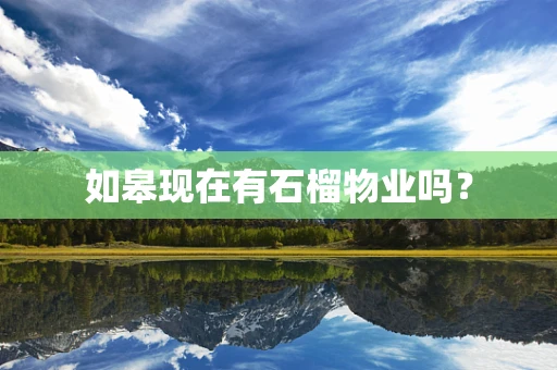 如皋现在有石榴物业吗？