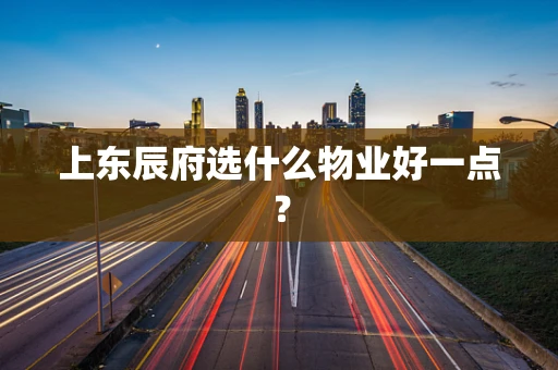 上东辰府选什么物业好一点？