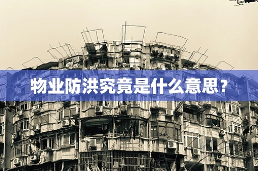 物业防洪究竟是什么意思？