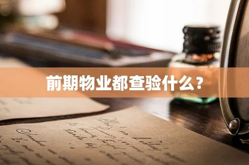 前期物业都查验什么？