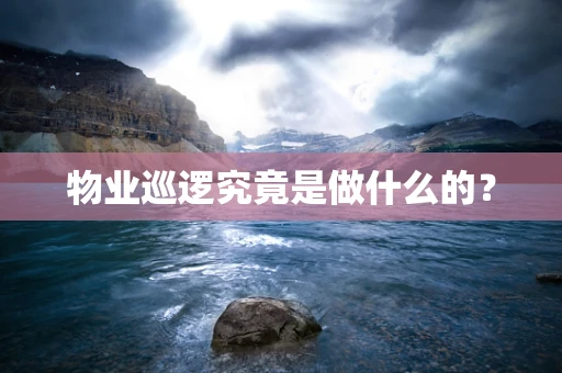 物业巡逻究竟是做什么的？