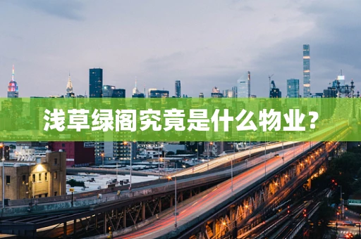 浅草绿阁究竟是什么物业？