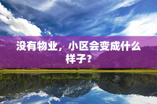 没有物业，小区会变成什么样子？