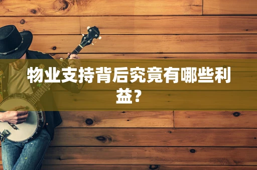 物业支持背后究竟有哪些利益？