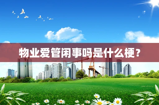 物业爱管闲事吗是什么梗？