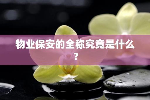 物业保安的全称究竟是什么？