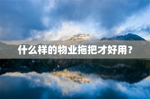什么样的物业拖把才好用？
