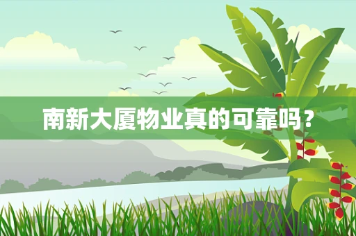 南新大厦物业真的可靠吗？