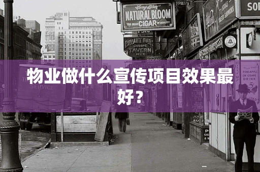 物业做什么宣传项目效果最好？