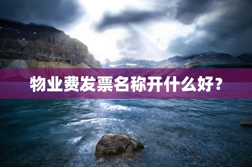 物业费发票名称开什么好？