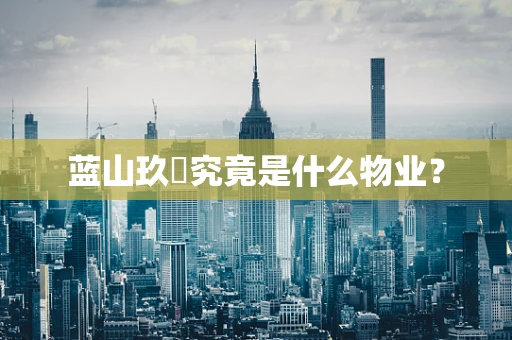 蓝山玖玥究竟是什么物业？