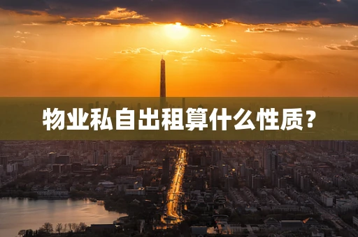 物业私自出租算什么性质？