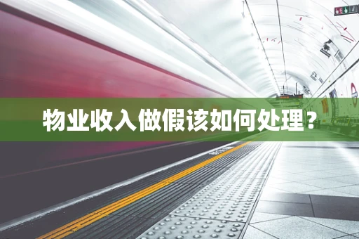 物业收入做假该如何处理？