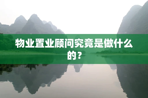 物业置业顾问究竟是做什么的？