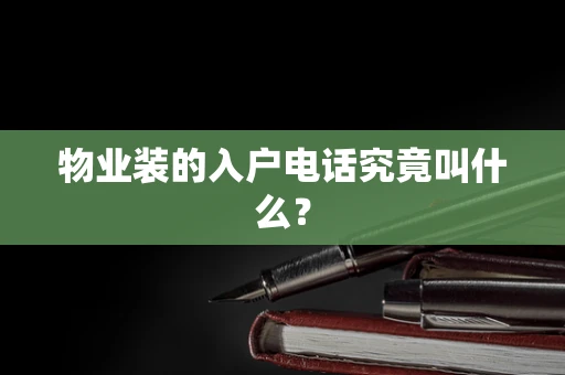 物业装的入户电话究竟叫什么？