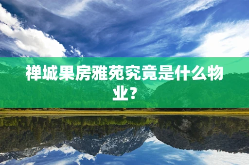 禅城果房雅苑究竟是什么物业？