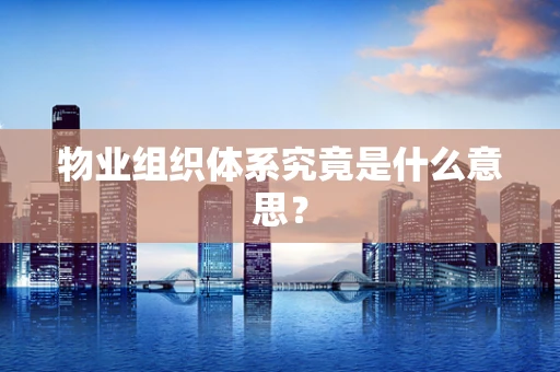 物业组织体系究竟是什么意思？