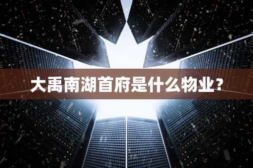 大禹南湖首府是什么物业？