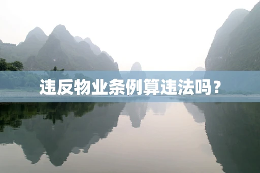 违反物业条例算违法吗？