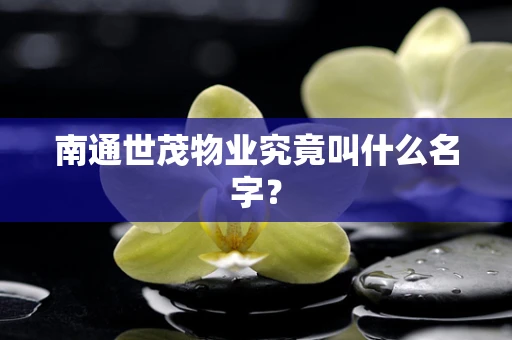 南通世茂物业究竟叫什么名字？