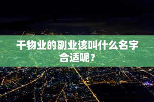 干物业的副业该叫什么名字合适呢？