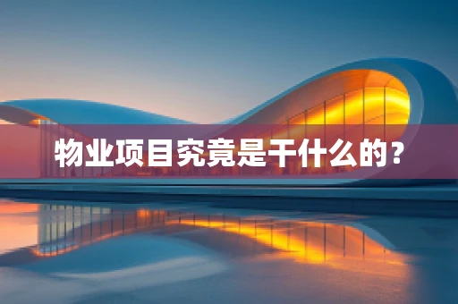 物业项目究竟是干什么的？