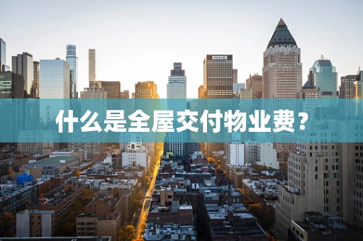 什么是全屋交付物业费？