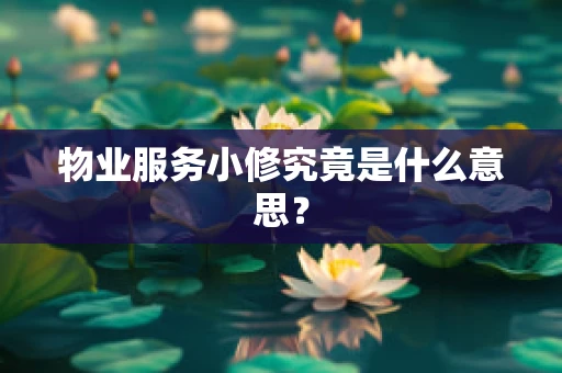 物业服务小修究竟是什么意思？
